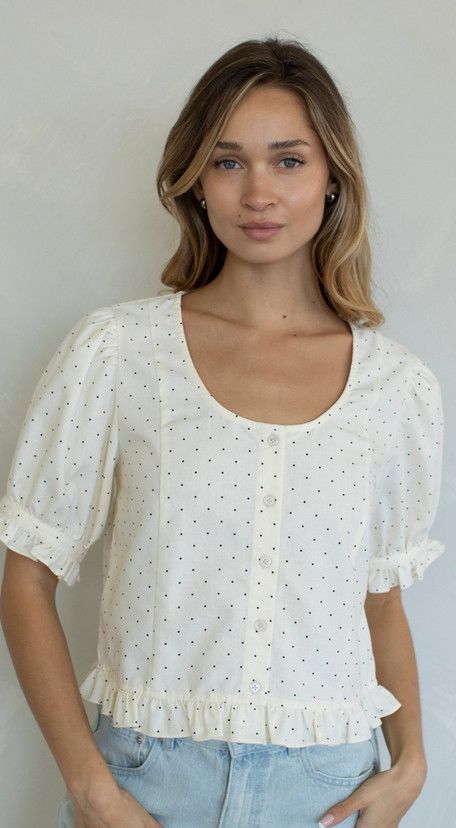 The Nelly Top, Color: Cream, Size: S