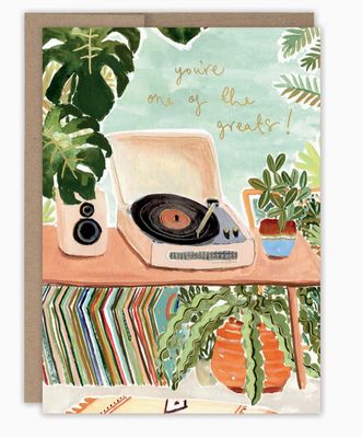 Record Player One of the Greats Birthday Card
