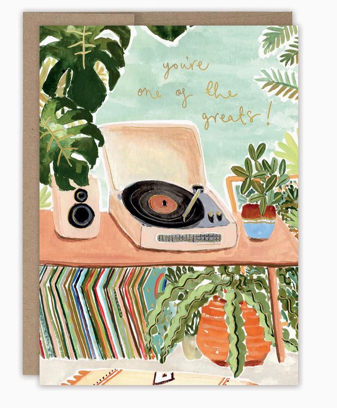 Record Player One of the Greats Birthday Card