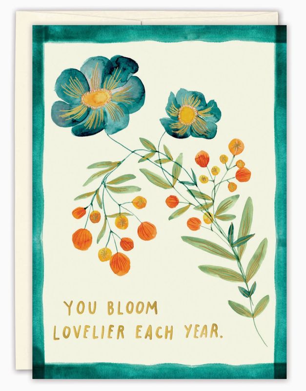 Bloom Lovelier Each Year Birthday Card