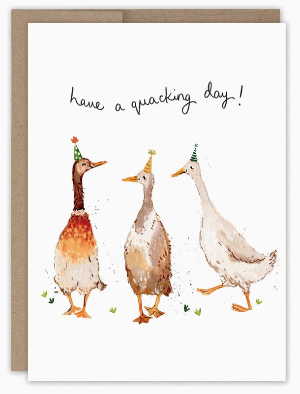 Ducks Quacking Day Birthday Card
