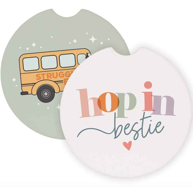 Hop in Struggle Bus Car Coaster Set