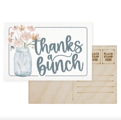 Thanks a Bunch Wooden Postcard