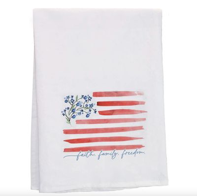 Flower Faith Family Tea Towel