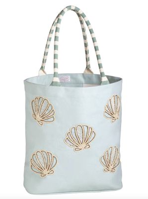Seashell Blue Coastal Luxe Tote