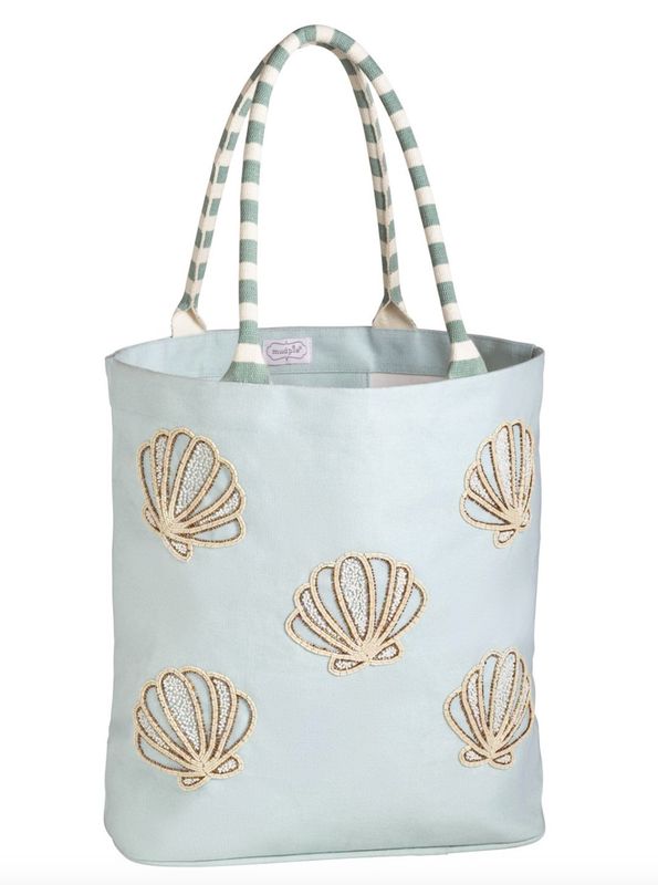 Seashell Blue Coastal Luxe Tote