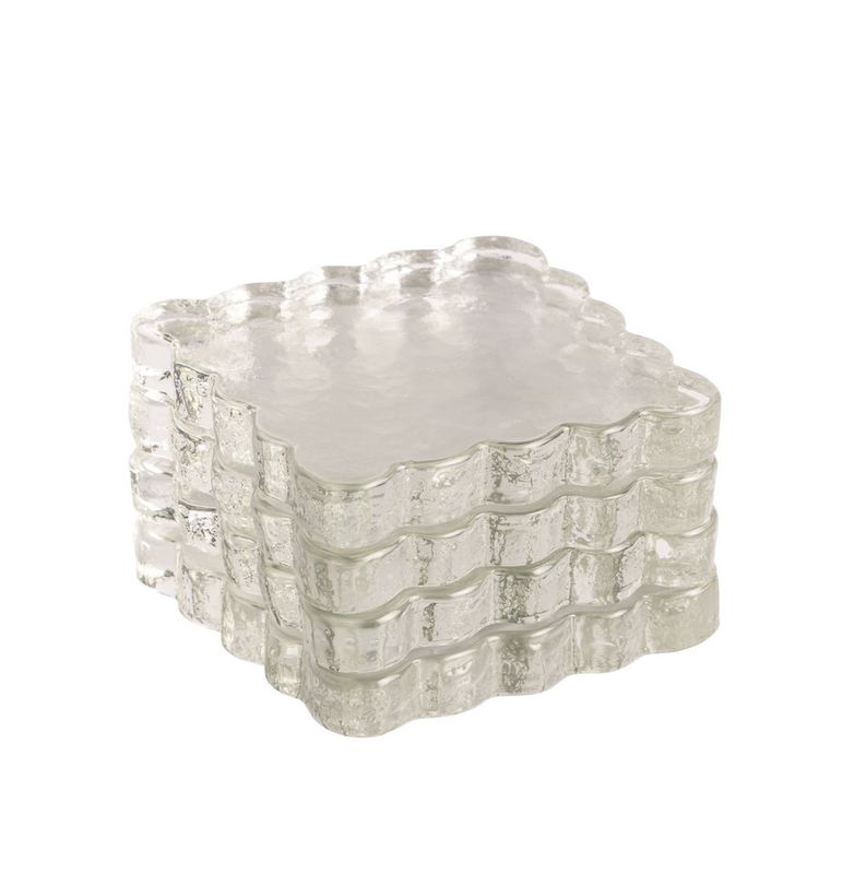 Scalloped Glass Coaster Set