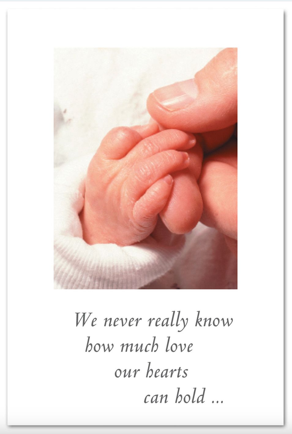 Newborn Hand in Man Baby Greeting Card