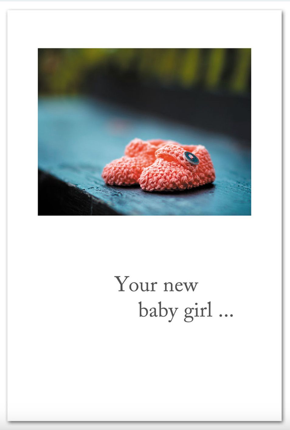 Coral Baby Booties Card