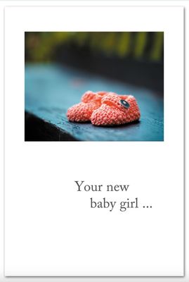 Coral Baby Booties Card