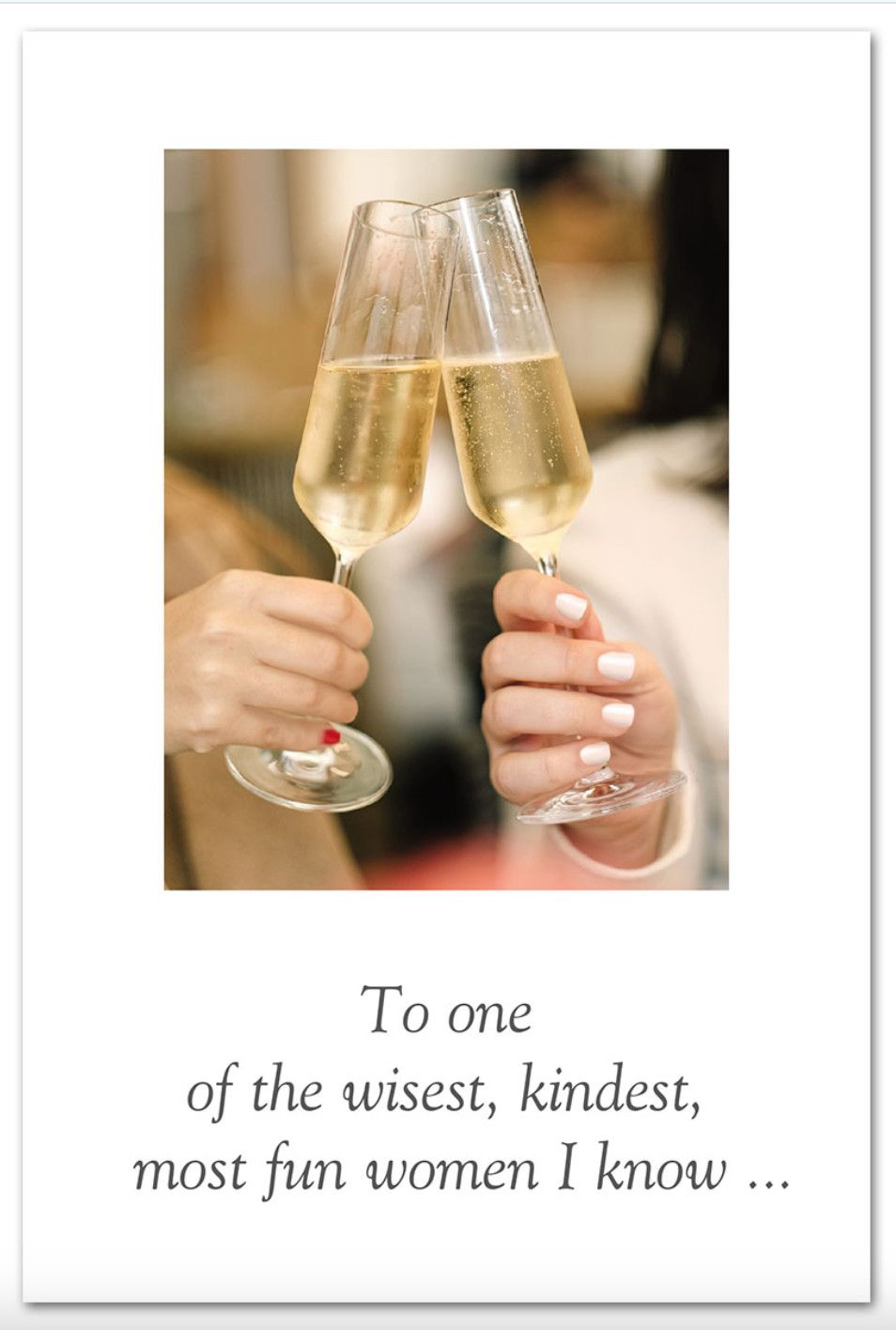 Women Toasting Champagne Birthday Card