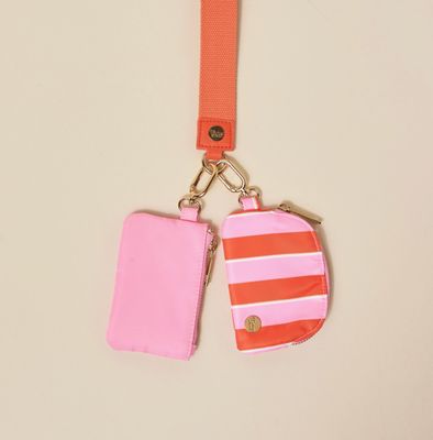 Dynamic Duo Pouch Wristlet | Sicily Stripes Pink