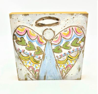 Hand Painted Angel with Decorated Wings