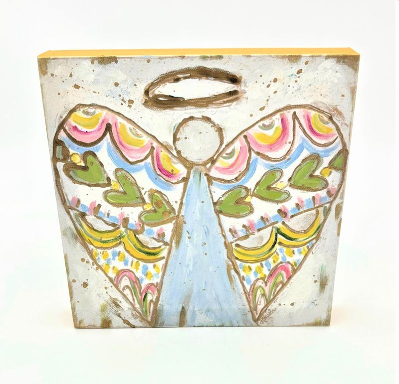 Hand Painted Angel with Decorated Wings