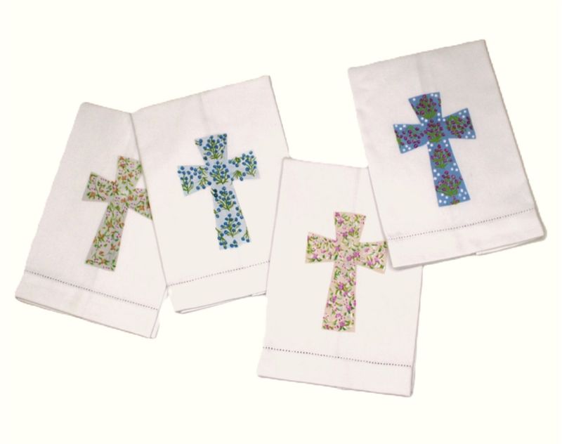 Floral Cross Cotton Tea Towel