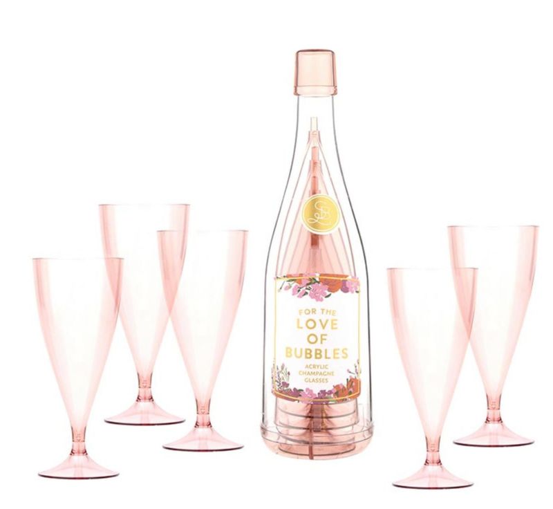 Love Bubble Acrylic Champagne Glasses