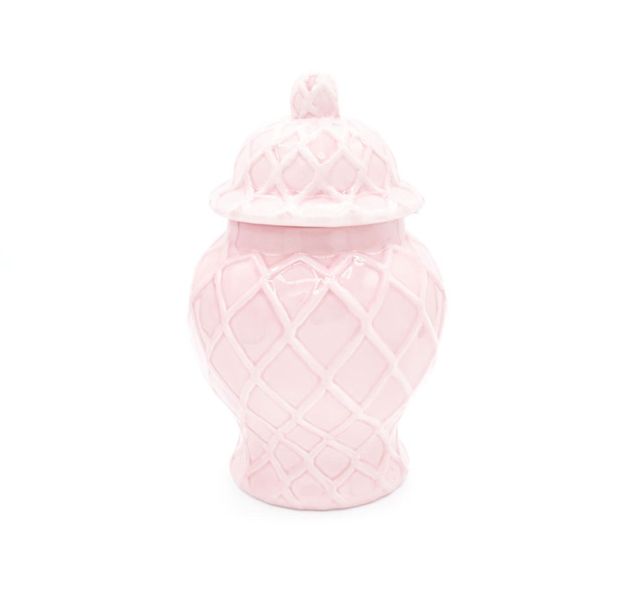 Small Textured Ginger Jar Pink