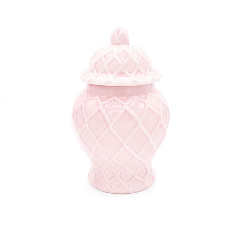 Small Textured Ginger Jar Pink