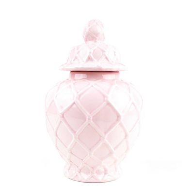 Large Textured Ginger Jar Pink
