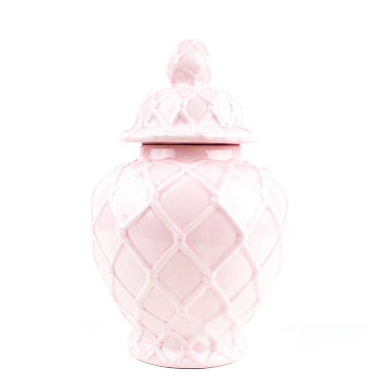 Large Textured Ginger Jar Pink