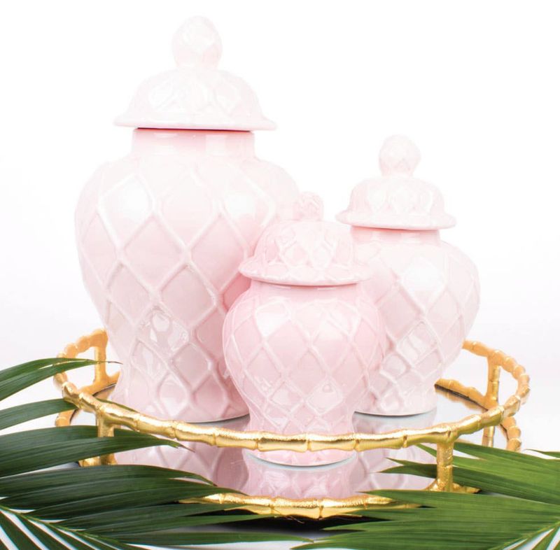 XL Textured Ginger Jar Pink