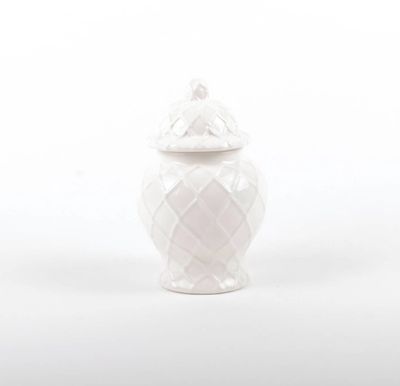 Small Textured Ginger Jar White