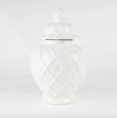 Large Textured Ginger Jar White