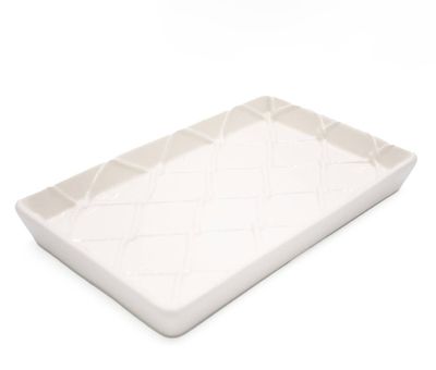 Textured Guest Towel Tray White