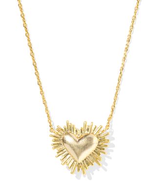 Dolly Parton Ari Heart Necklace in Gold Light Pink Drusy