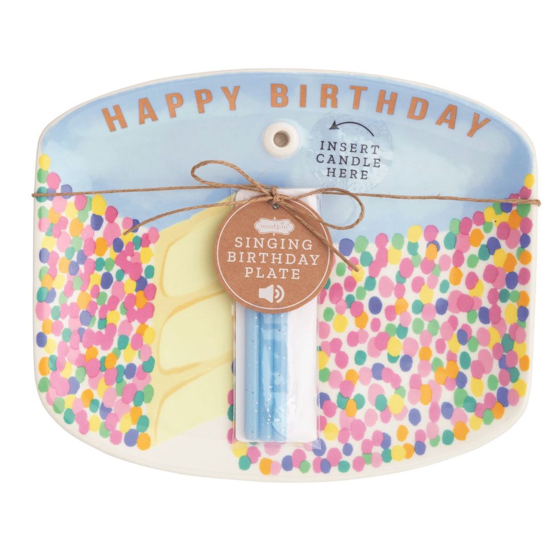 Blue Sing Candle Holder Plate