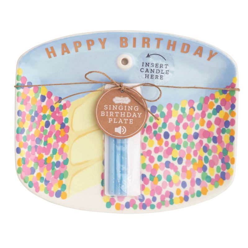 Blue Sing Candle Holder Plate