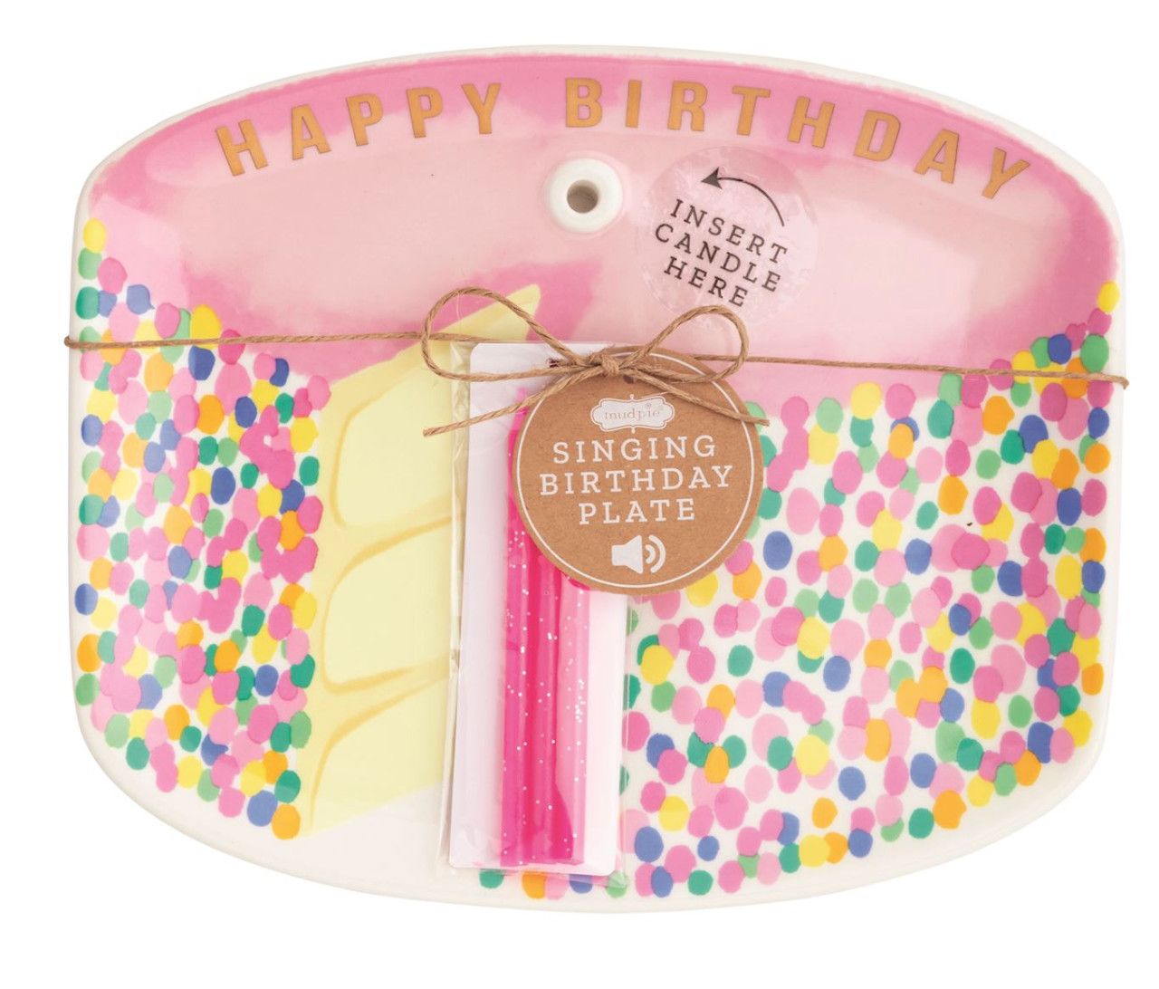 Pink Sing Candle Holder Plate