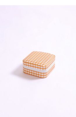 Travel Jewelry Case | Gingham Bright Orange