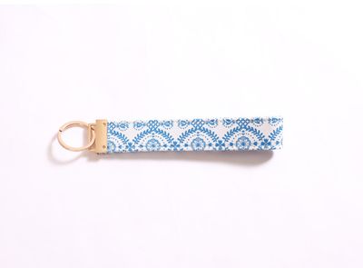 Keychain Loop | Blue Floral Lace