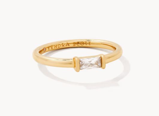 The Juliette Band Ring Gold White Crystal