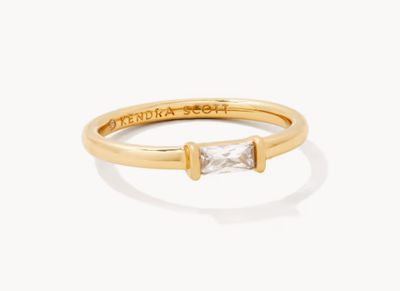 The Juliette Band Ring Gold White Crystal