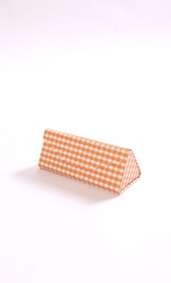 Printed Sunglass Case | Gingham Bright Orange