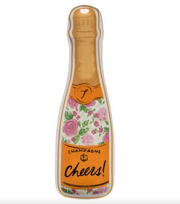 Champagne Bottle Ceramic Trinket Dish