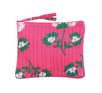 Small Quilted Zipper Bag | Peony Pink