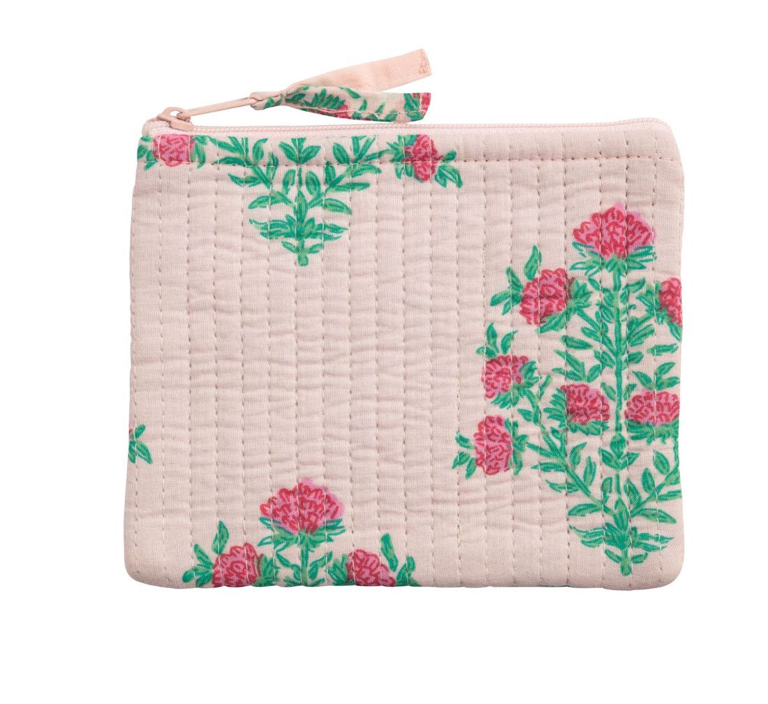 Small Quilted Zipper Bag | Dahlia Pink