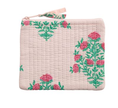 Small Quilted Zipper Bag | Dahlia Pink