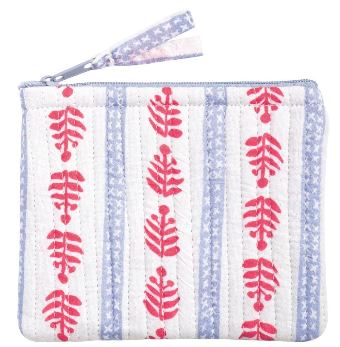 Americana Small Quilted Zipper Bag | White