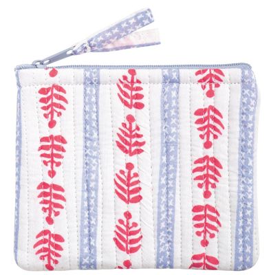 Americana Small Quilted Zipper Bag | White