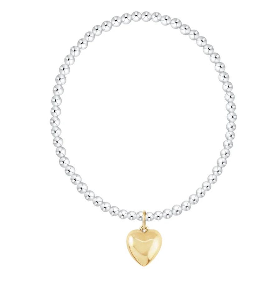 Classic Mixed Metal 3mm Bracelet Love Plush Gold Charm