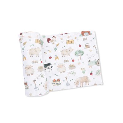 Cute Farm Animals Swaddle Blanket