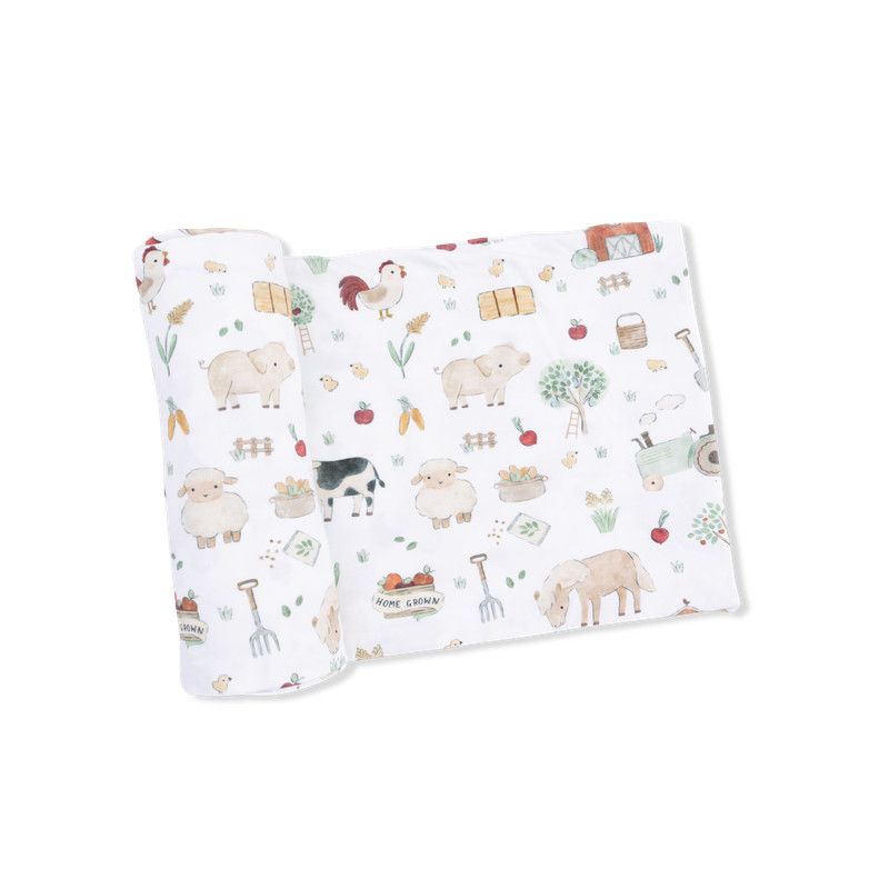 Cute Farm Animals Swaddle Blanket