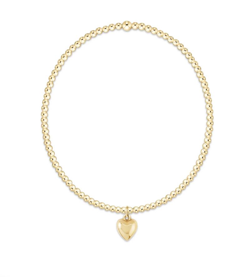 Enewton EGIRL Classic Gold 2mm Bracelet Love Plush Small Gold Charm