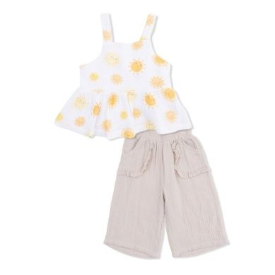 Angel Dear Happy Suns Peplum Tank + Pant Set, Size: 12-18 mo