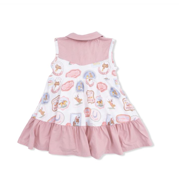 Angel Dear Rodeo Patches Bodysuit Dress