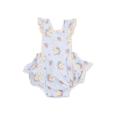 Angel Dear Floral Ruffled Sunsuit, Size: 6-12 mo